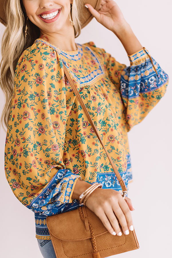 Florals In Venice Shift Top In Golden Honey Image - 3