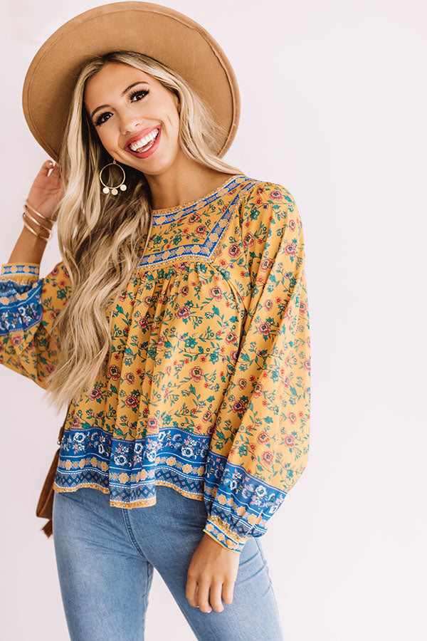 Florals In Venice Shift Top In Golden Honey Image - 2
