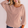 California Love Stripe Shift Top In Rust Image - 1