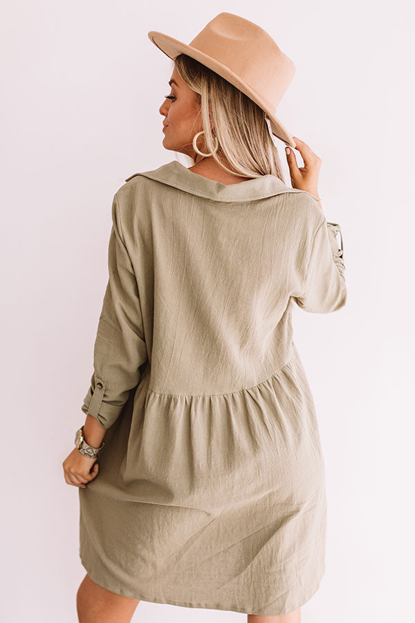 Denver Dreams Babydoll Dress In Sage Image - 5