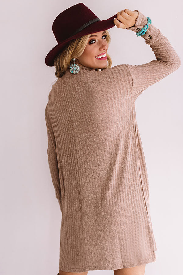 Downtown In Denver Tunic Shift Dress In Taupe Image - 4