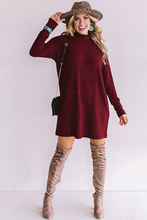 Downtown In Denver Tunic Shift Dress In Wine Image - 1