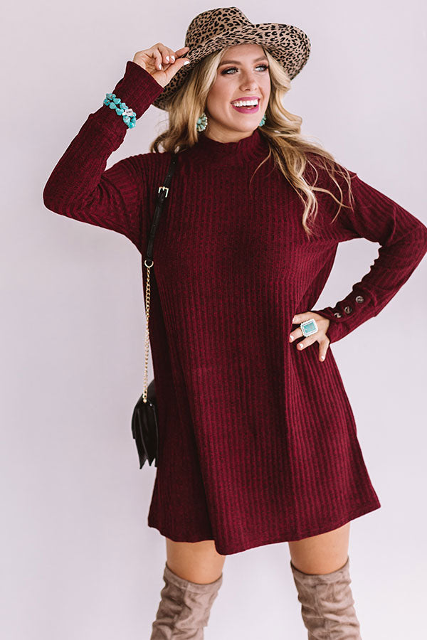 Downtown In Denver Tunic Shift Dress In Wine Image - 3