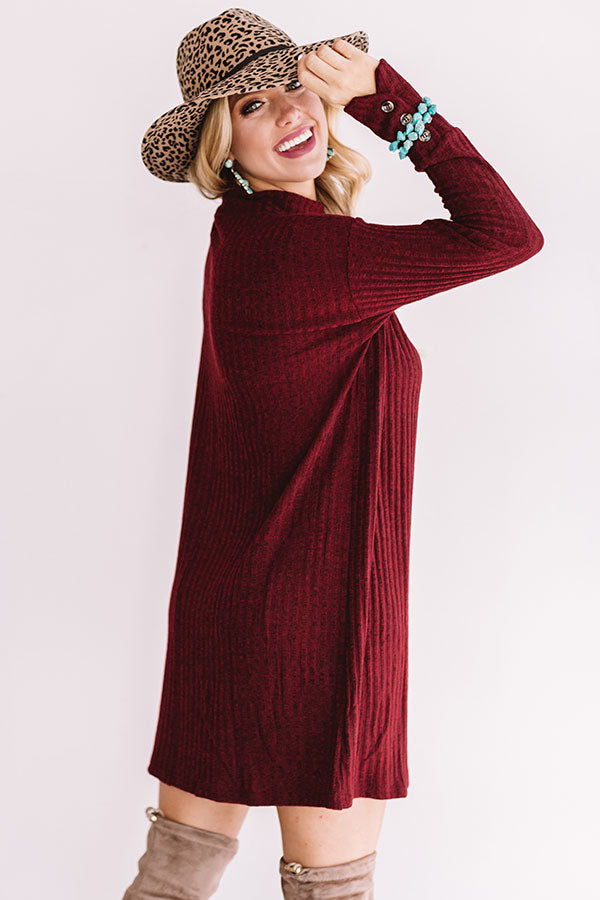 Downtown In Denver Tunic Shift Dress In Wine Image - 5