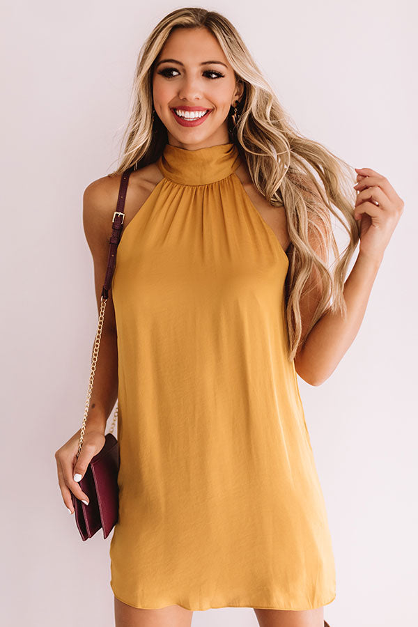 Launch Party Shift Dress In Golden Honey Image - 3
