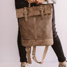 Across The Universe Faux Leather Backpack In Taupe Image - 1