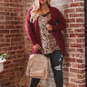 Better With Vino Cardigan In Wine Curves Image - 1