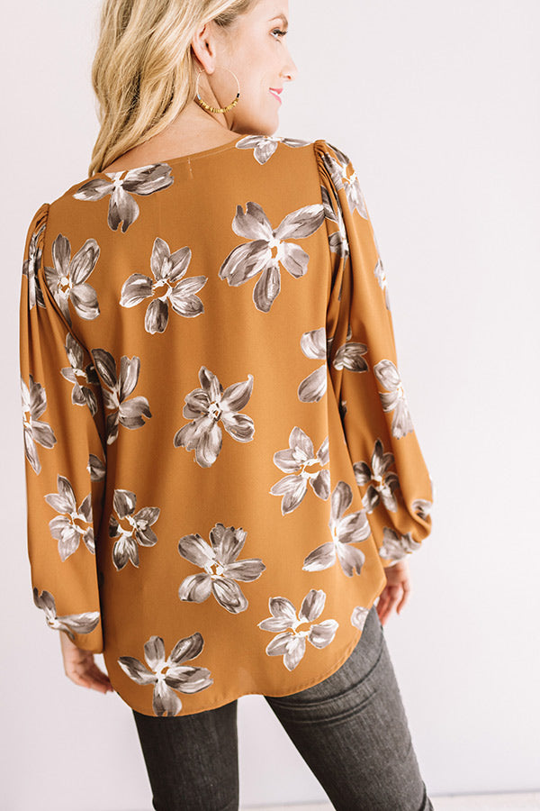 Pretty And Posh Floral Shift Top in Chocolate Image - 4