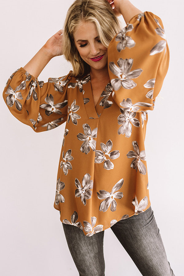 Pretty And Posh Floral Shift Top in Chocolate Image - 5
