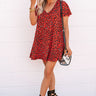 Cheers And Kisses Leopard Shift Dress in Red Image - 1