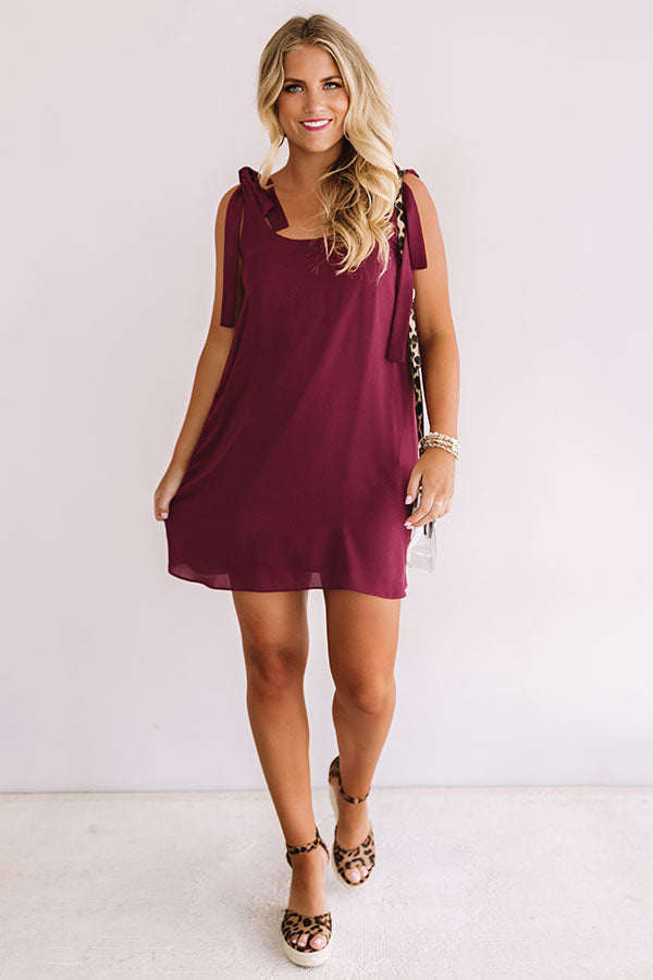 Half Time Happy Hour Shift Dress in Maroon Image - 1