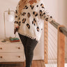 Let The Music Fray Leopard Sweater In Cream Curves Image - 1