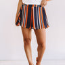 Tailgate Party Stripe Swing Shorts in Navy/Orange Image - 1