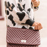 Delicate Details Faux Leather Clutch in Windsor Wine Image - 1