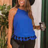 Dreaming Of Vail Tassel Tank in Royal Blue Image - 1