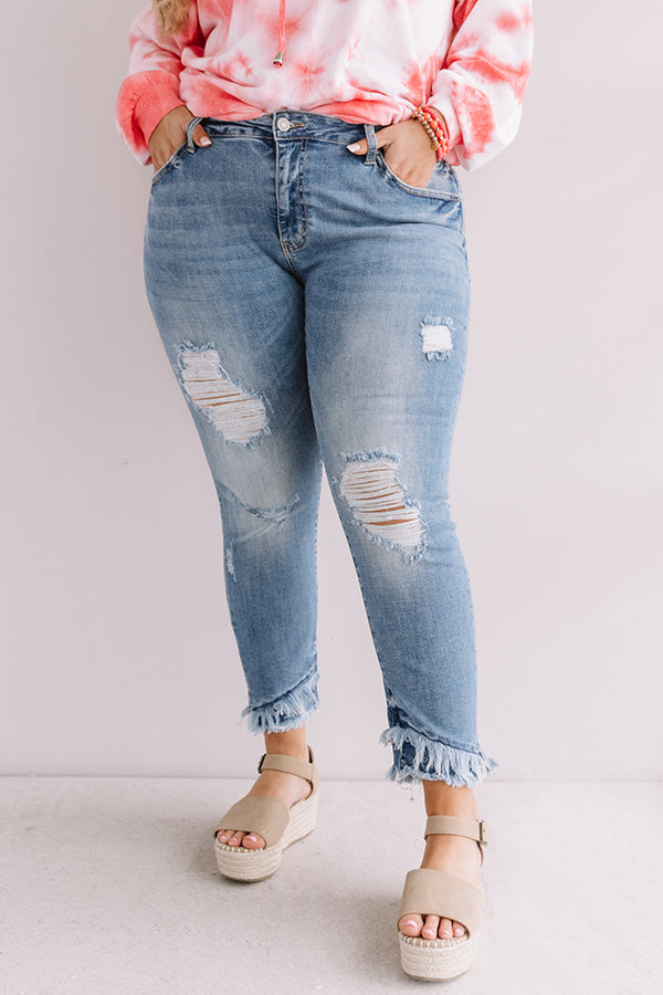 KanCan Malibu Distressed Midrise Skinny In Medium Wash Curves Image - 5