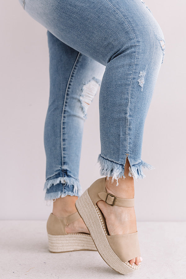 KanCan Malibu Distressed Midrise Skinny In Medium Wash Curves Image - 3