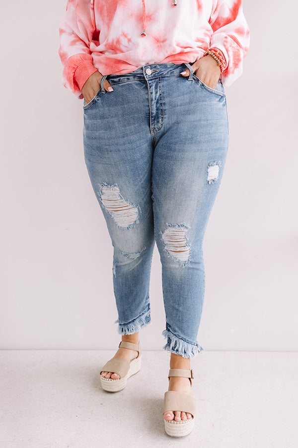 KanCan Malibu Distressed Midrise Skinny In Medium Wash Curves Image - 1