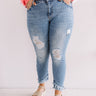 KanCan Malibu Distressed Midrise Skinny In Medium Wash Curves Image - 1