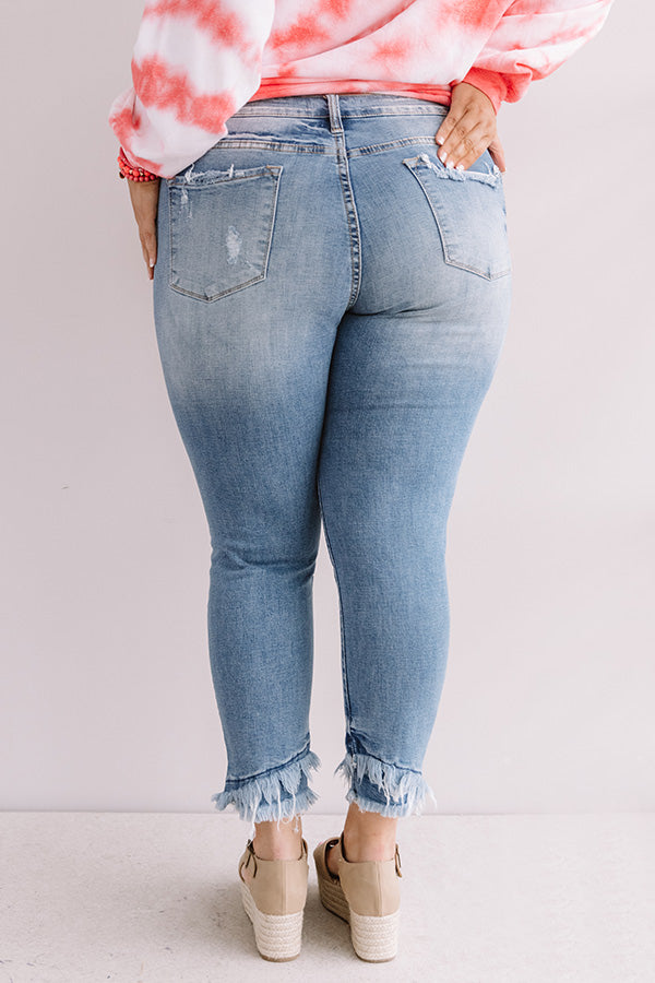 KanCan Malibu Distressed Midrise Skinny In Medium Wash Curves Image - 4