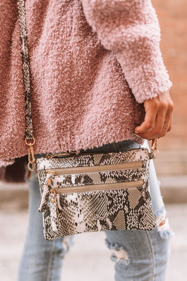 City Spotlight Snake Print Crossbody in Black Image - 1