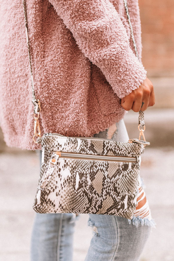 City Spotlight Snake Print Crossbody in Black Image - 3