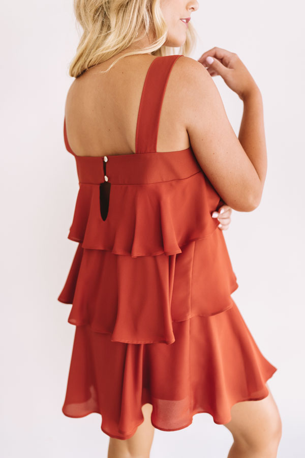 Darling Destination Tiered Dress in Rust Image - 5