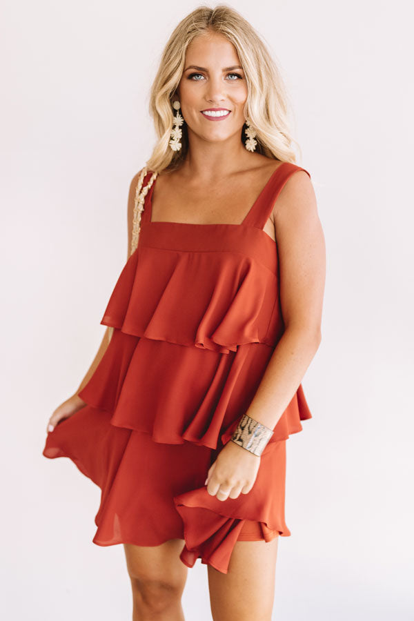 Darling Destination Tiered Dress in Rust Image - 3