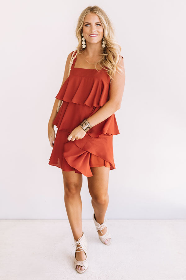 Darling Destination Tiered Dress in Rust Image - 4