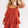 Darling Destination Tiered Dress in Rust Image - 1