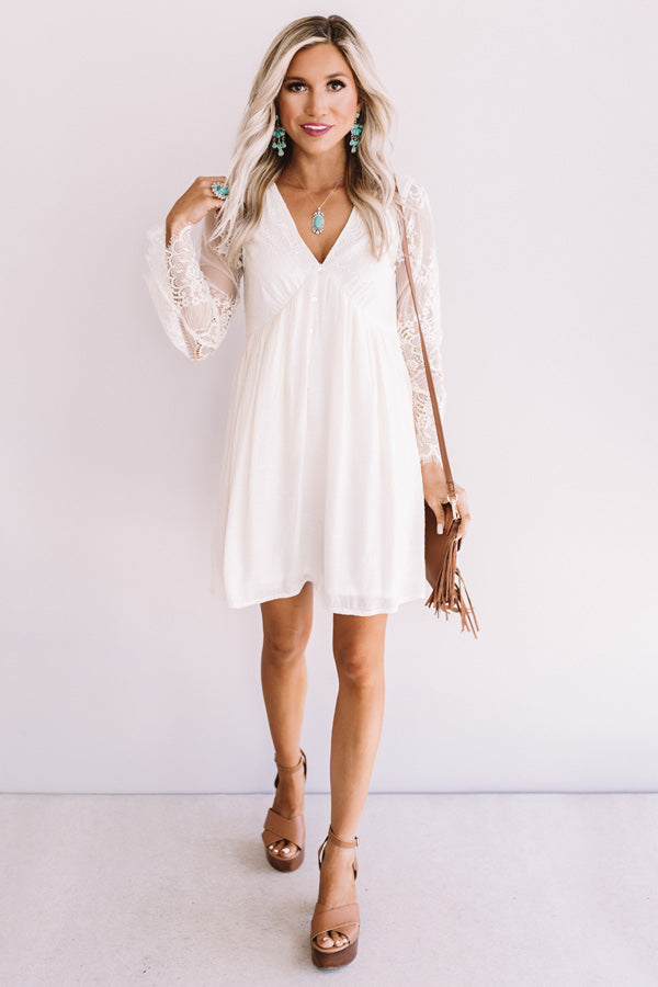 Plus Size Sleeveless Lace Babydoll Dress - Ivory Floral Embroidered Short Dress For Casual & Parties