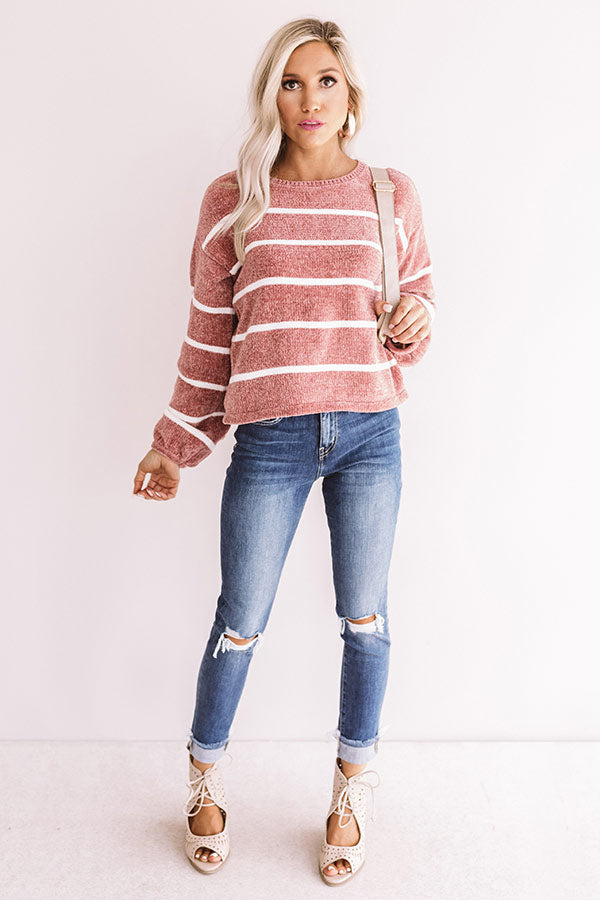 Pumpkin Spice Everything Chenille Sweater in Blush Image - 2