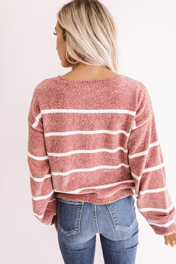 Pumpkin Spice Everything Chenille Sweater in Blush Image - 4
