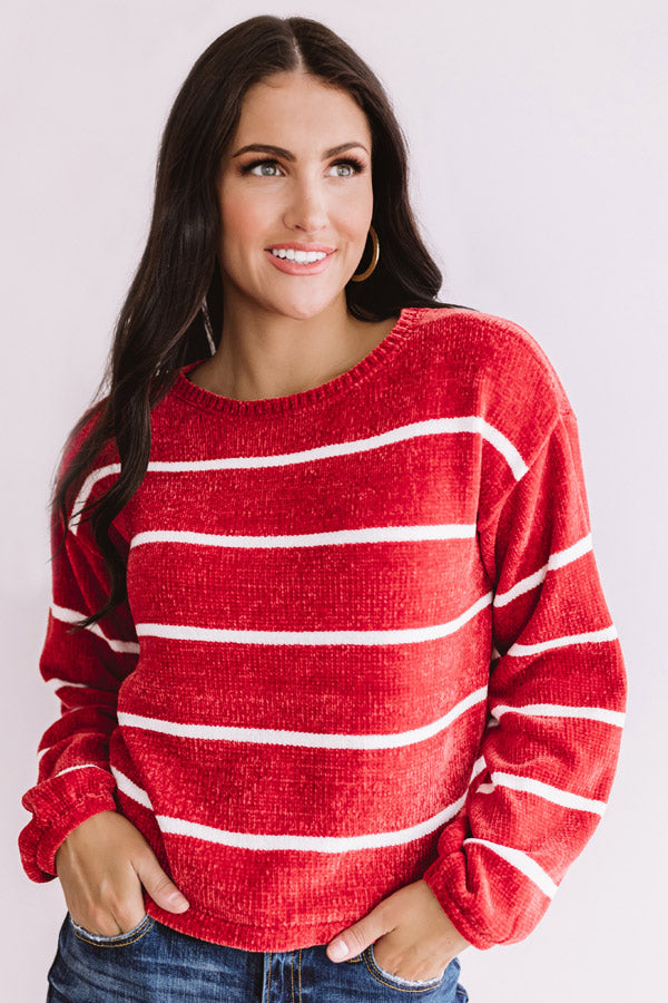 Pumpkin Spice Everything Chenille Sweater in Crimson • Impressions ...