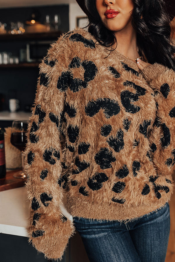 Sipping in Sedona Leopard Sweater Image - 3