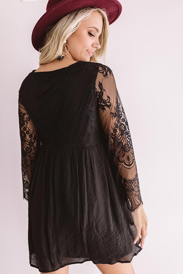 Vintage Vibes Lace Babydoll Dress In Black Image - 1