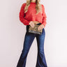 Camping By The Coast Chenille Crop Sweater in Red Image - 1