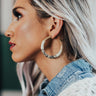 Your Biggest Fan Snake Print Earrings In Stone Image - 1