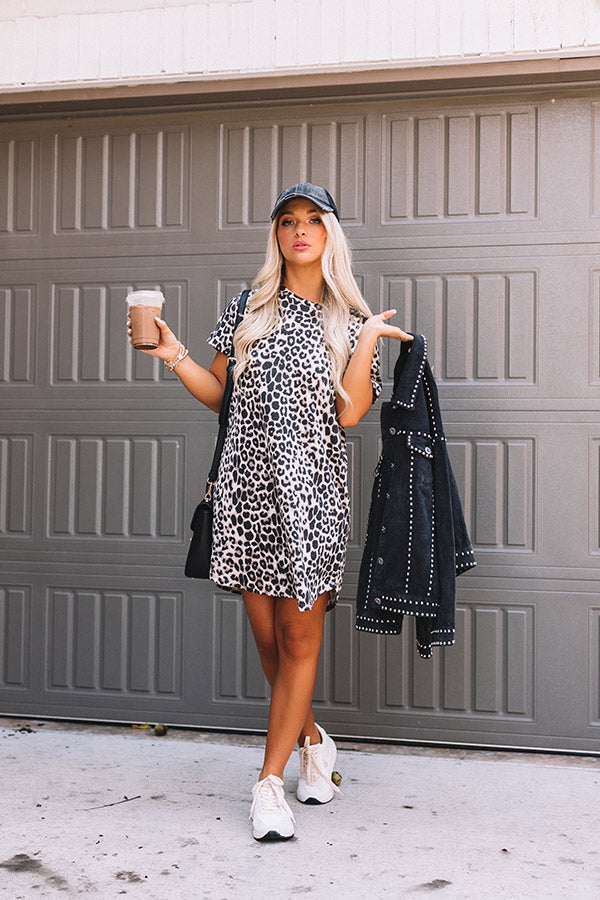 Feeling Fall Leopard Shift Dress Image - 4