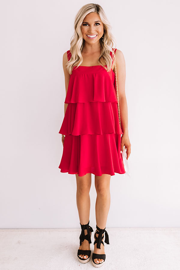 Darling Destination Tiered Dress in Red Image - 1