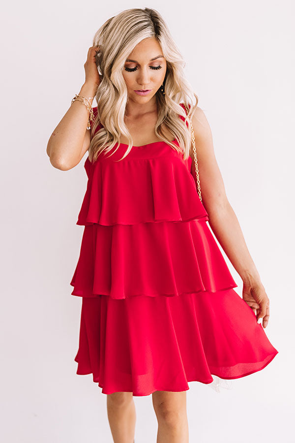 Darling Destination Tiered Dress in Red Image - 2
