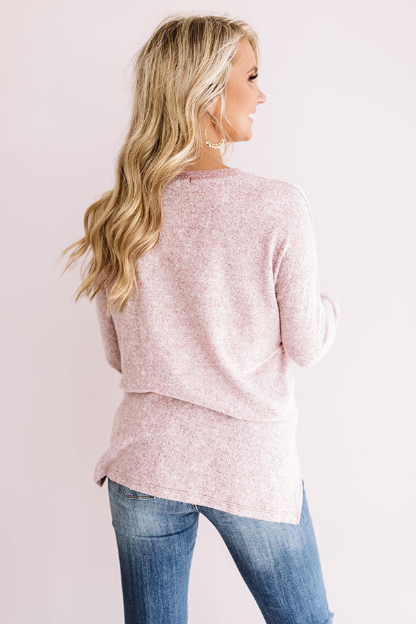 Coastal Cabin Henley Top in Wine Image - 5