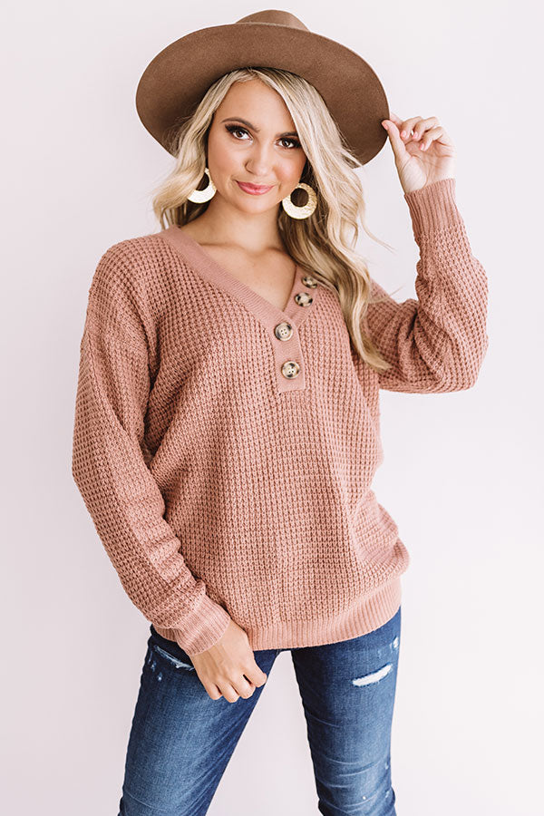 Warm Up Buttercup Knit Sweater In Blush Image - 2