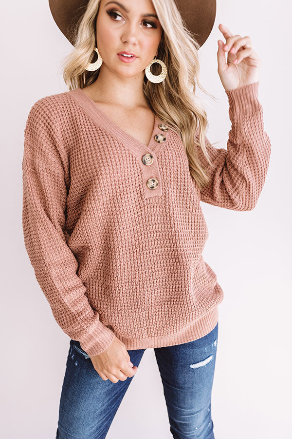 Warm Up Buttercup Knit Sweater In Blush Image - 3