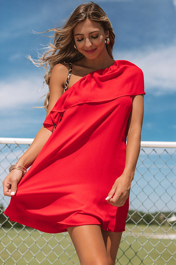 Spotted In The Stadium Shift Dress in Red Image - 3