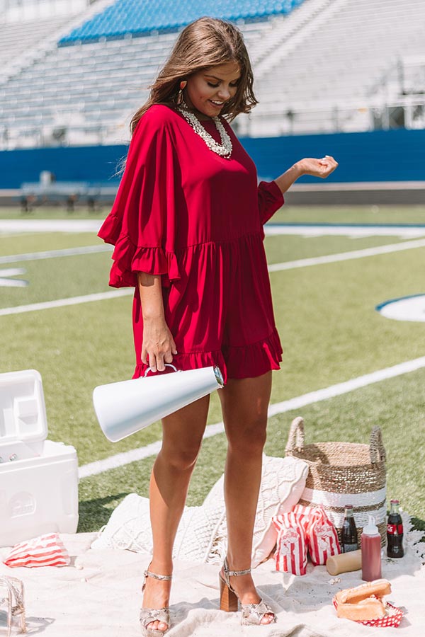 Sunshine Swing Shift Dress in Crimson Image - 5