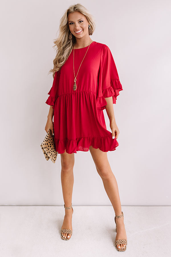 Sunshine Swing Shift Dress in Crimson Image - 1