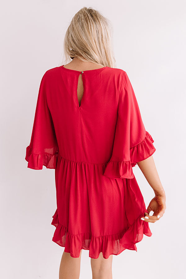 Sunshine Swing Shift Dress in Crimson Image - 4