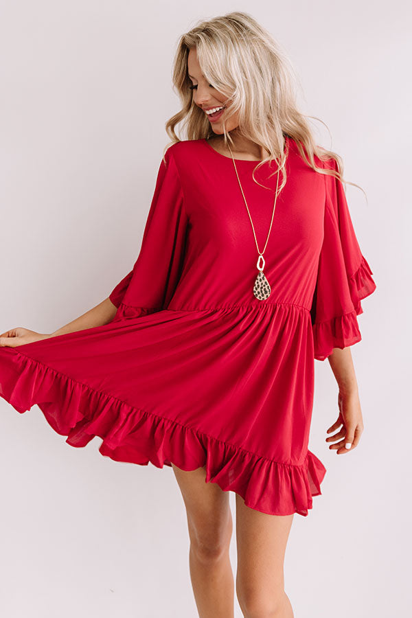 Sunshine Swing Shift Dress in Crimson Image - 2