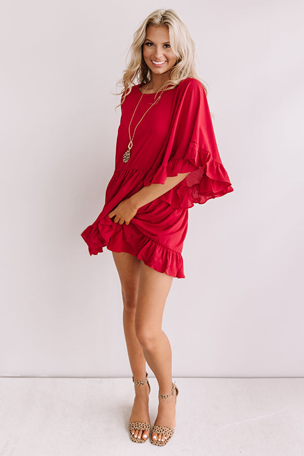 Sunshine Swing Shift Dress in Crimson Image - 3